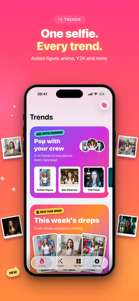 Trends tab with collections and all 12 trends